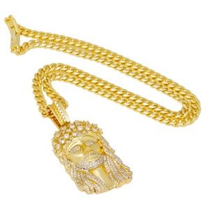 ⛓️ KING ICE NOTORIOUS 14K GOLD BIGGIE JESUS NECKLACE ⛓️